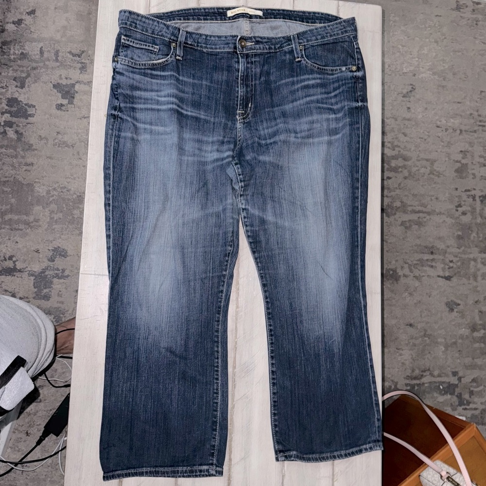 Big Star Maddie Jeans Plus Size 36 Boot Cut Mid Rise Embroidered Pockets Buckle